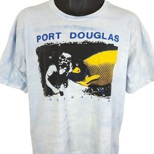 Scuba Diving Australia T Shirt Vintage 80s 90s Port Douglas Great Barrier Reef